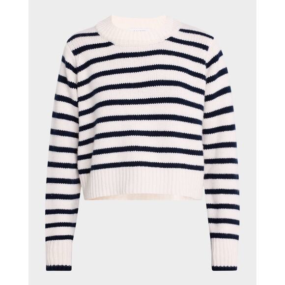 La Ligne Cropped Marin Sweater Striped Cream Navy - XS - Picture 7 of 7